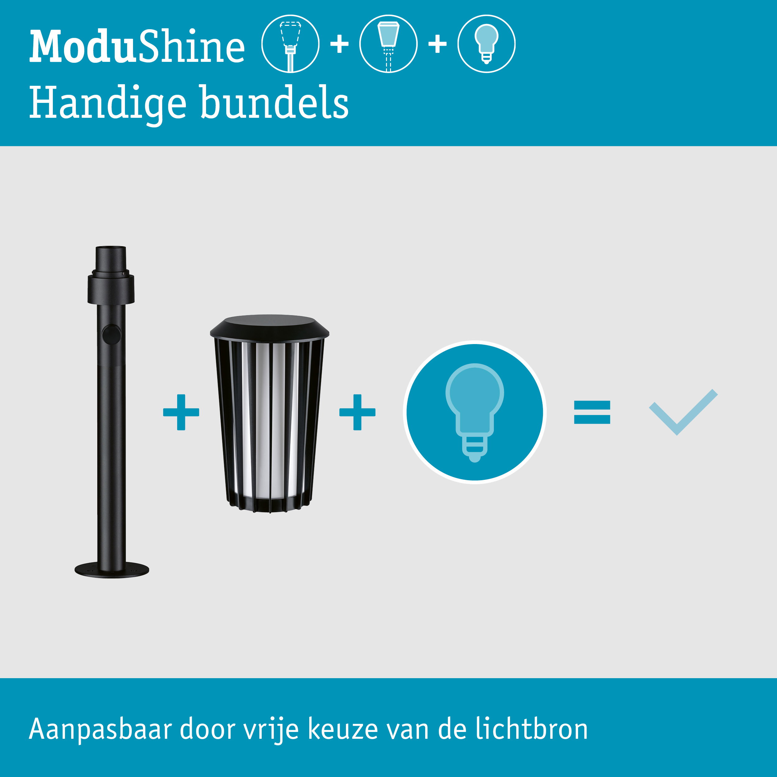 Set ModuShine Paaltje Trivana Klein zonder sensor Antraciet