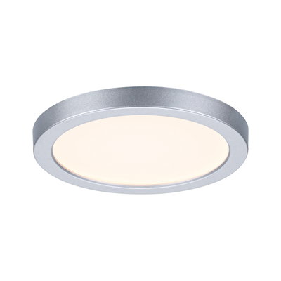 Ronde LED-plafondlamp van zilverkleurig aluminium met warm wit licht voor moderne interieurs
