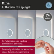 Mirra LED-verlichte spiegel met dimbare touchbediening voor moderne badkamerverlichting