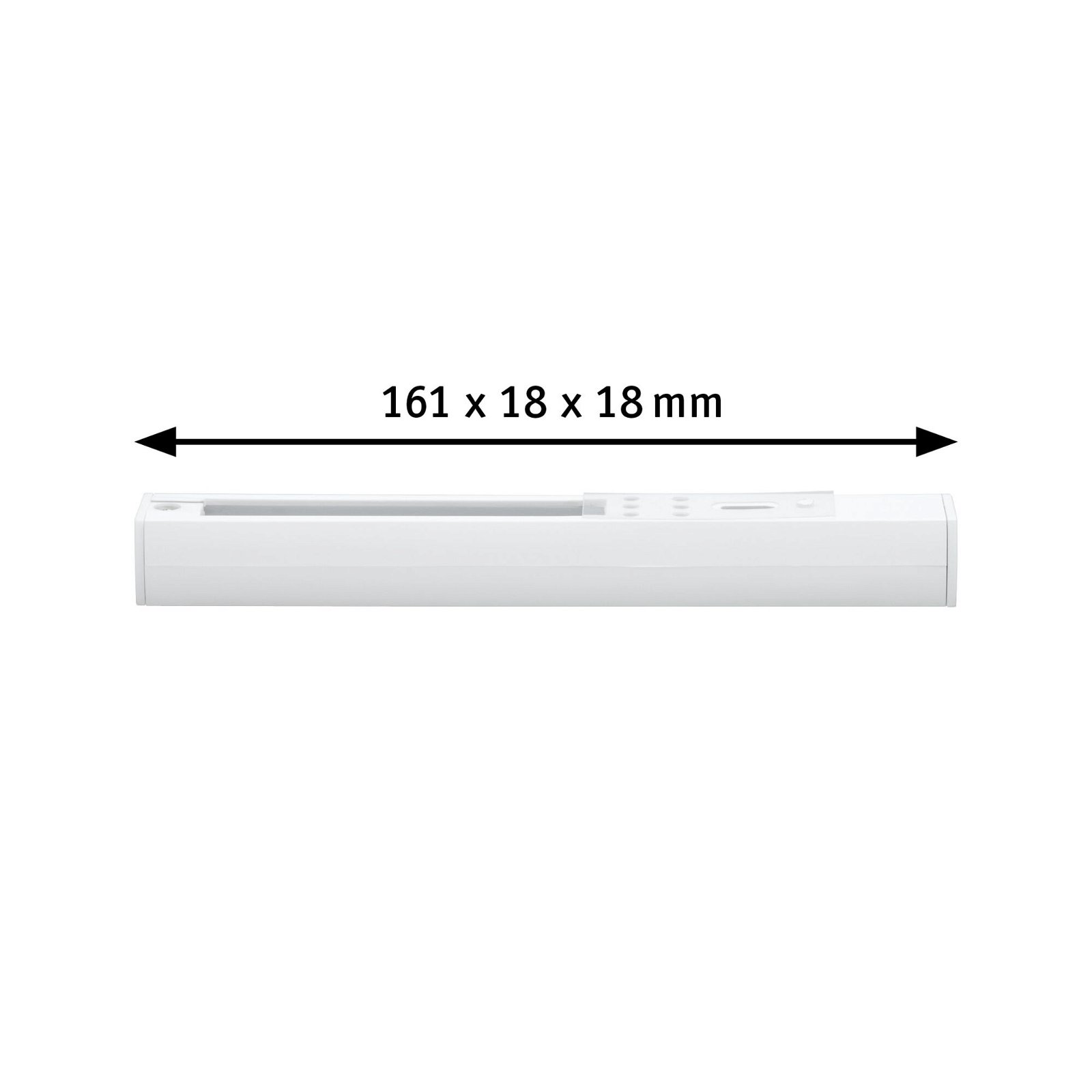 URail Fødning Ende 161x18mm max. 1.000W Hvid