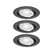 Schwarzer Einbaustrahler aus Metall mit klarem Glas und LED-Licht für moderne Innenbeleuchtung