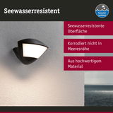 Schwarze Außenwandleuchte mit seewasserresistenter Oberfläche aus hochwertigem Material für Küstenbereiche
