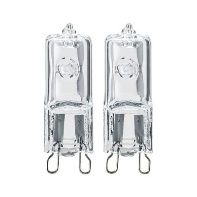 Two clear glass G9 halogen bulbs for energy-efficient lighting solutions
