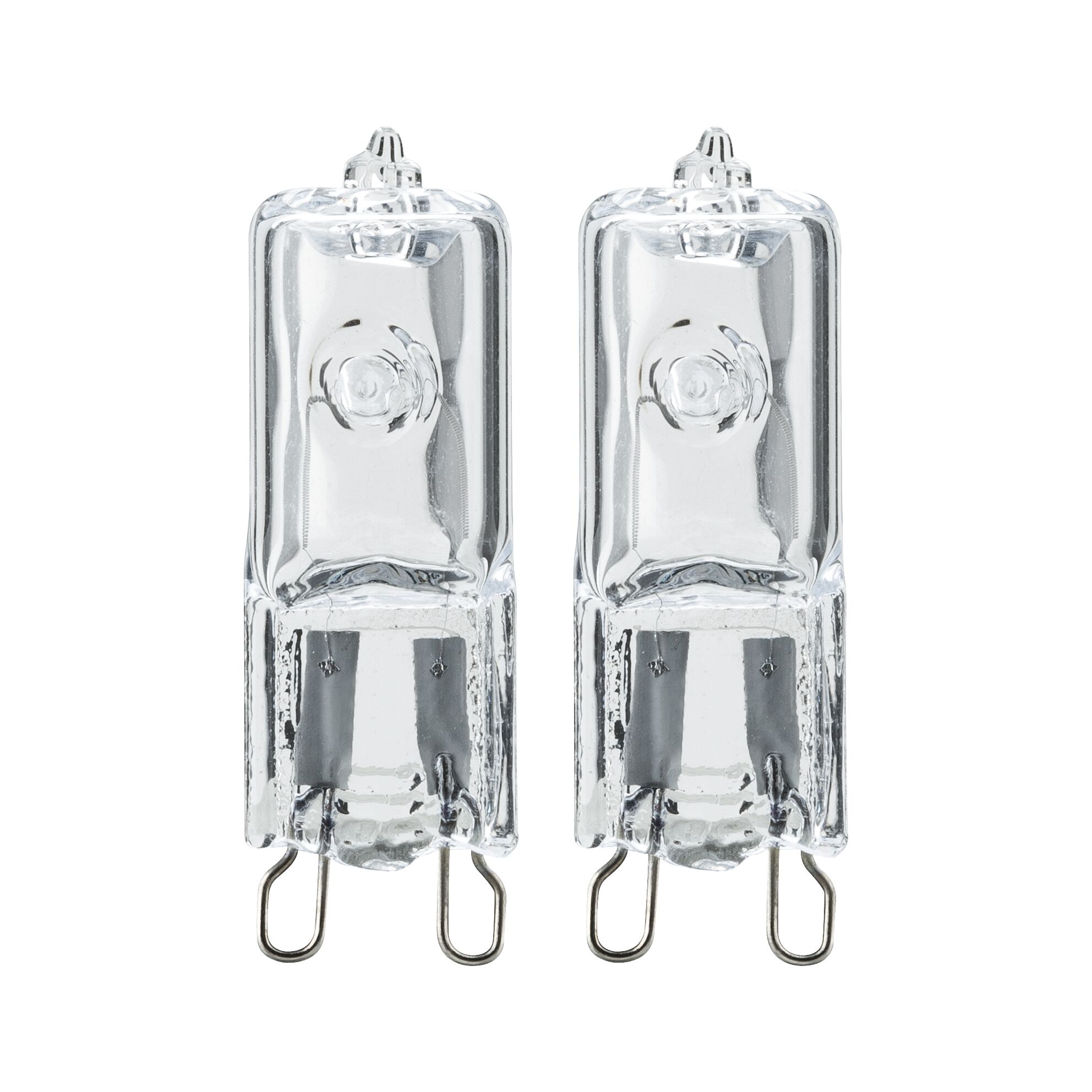 Halogène haute tension G9 230V 2x1070lm 2x75W 2800K gradable Clair Deux ampoules halogènes G9 en verre transparent pour un éclairage économique
