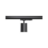 Black metal LED spotlight on track system for flexible indoor lighting solutions