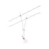 Spot sur câble moderne argenté avec verre transparent et lumière LED pour un éclairage flexible