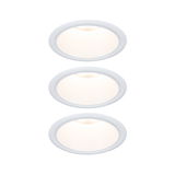 Trois spots encastrés LED blancs avec lumière blanc chaud pour éclairage intérieur moderne