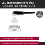 LED-inbouwlamp Nova Plus met platte GU10 LED-reflector van hoogwaardig gegoten aluminium, verwisselbare lamp