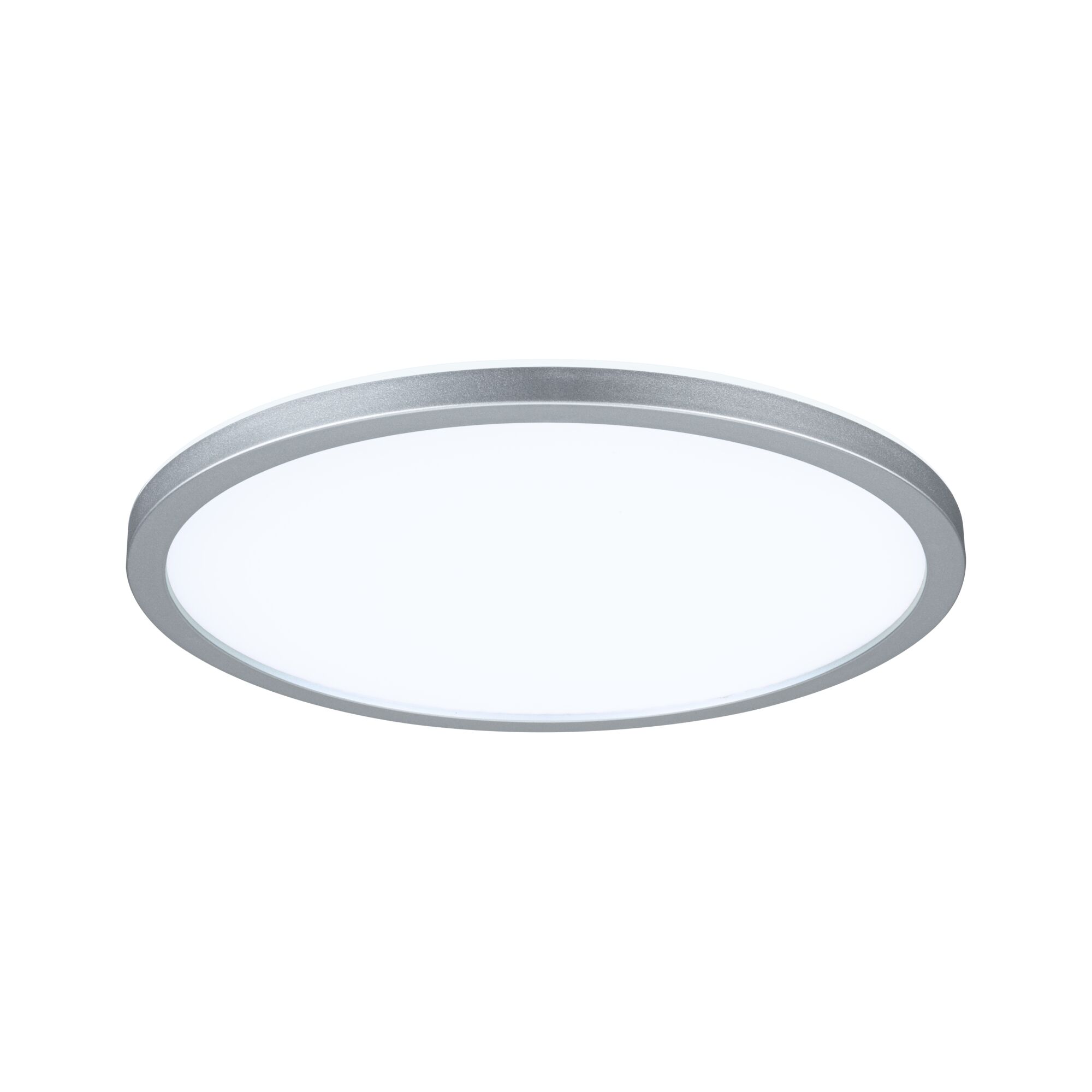 Ronde LED-plafondlamp met zilverkleurige aluminiumrand en witte diffuser voor moderne verlichting