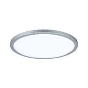 Plafonnier LED rond avec cadre en aluminium argenté et diffuseur blanc pour éclairage moderne