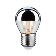 LED-pære med sølv spejlkappe og klart glas til energieffektiv belysning