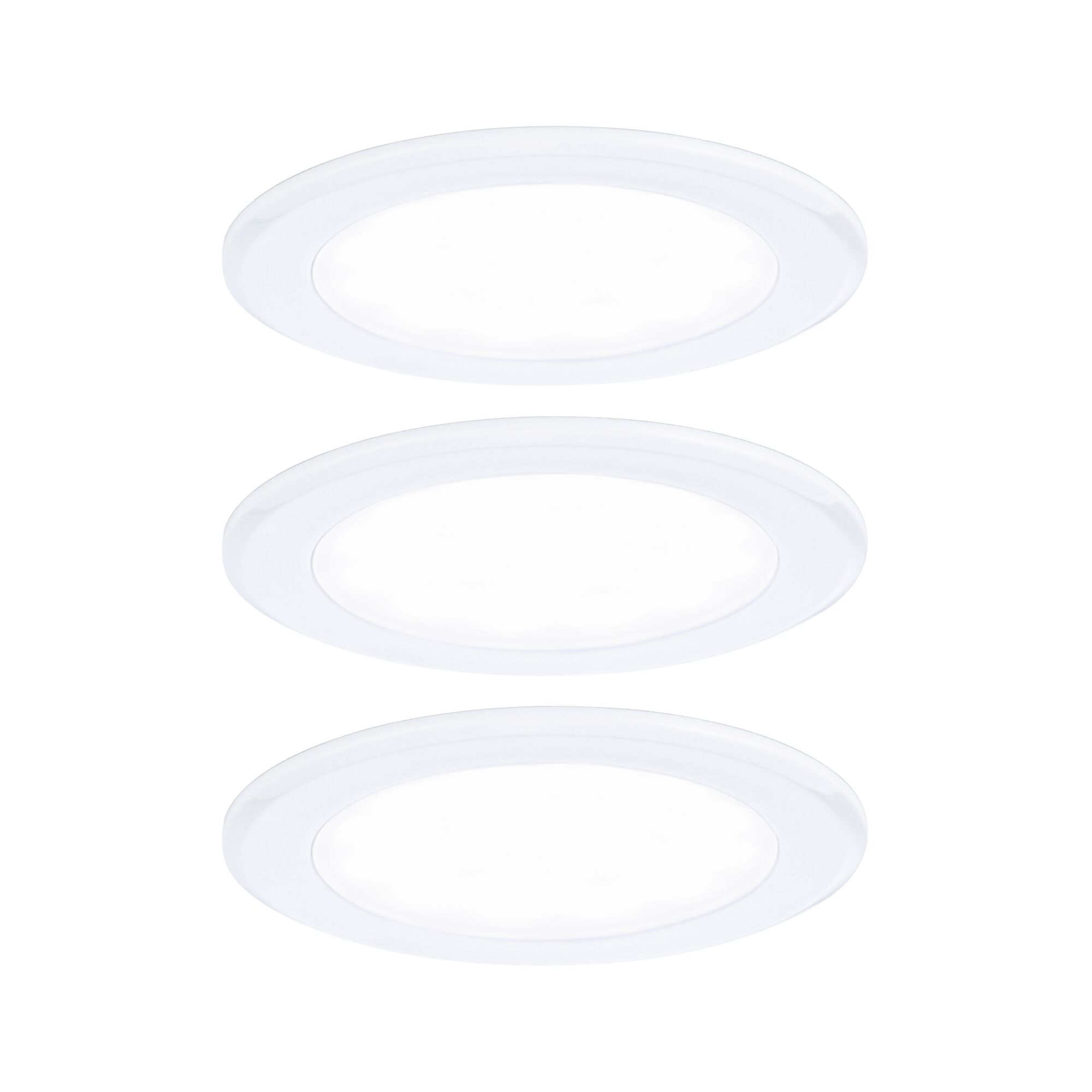 Éclairages encastrés LED pour meubles Kit de 3 rond 65mm 3x2,5W 3x180lm 230/12V 4000K Blanc Trois spots encastrés LED ronds blancs pour un éclairage économique de la pièce
