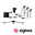Plug & Shine Kit Smart Home Zigbee 3.0 Projecteur de jardin LED Plantini IP65 3000K 3x2W 21VA Anthracite Ensemble d'éclairage de jardin Zigbee noir avec trois lampes LED sur piquets, câbles et adaptateur pour éclairage extérieur intelligent