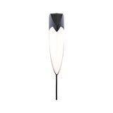 Black LED wall light with white panel and modern design for indoor lighting solutions.