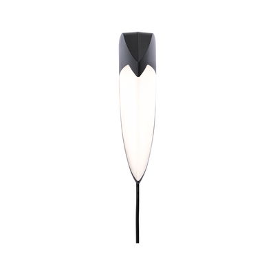 Black LED wall light with white panel and modern design for indoor lighting solutions.