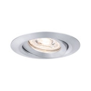 Spot encastré rond en aluminium brossé argenté avec source lumineuse LED pour plafond