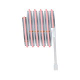 Flexible LED strip with red light and white connector cable for decorative lighting effects