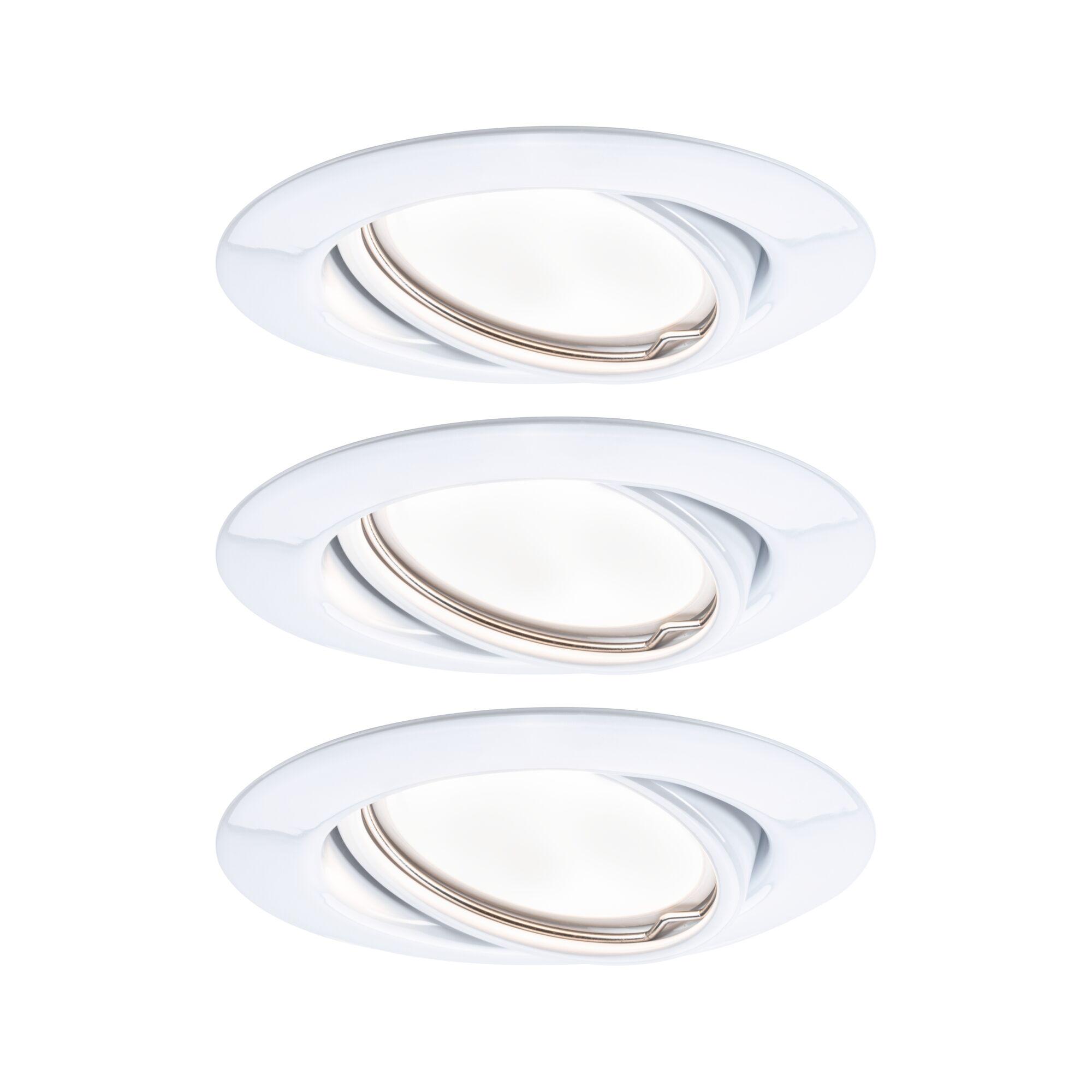 White metal recessed spotlight with adjustable insert for flexible LED lighting solutions