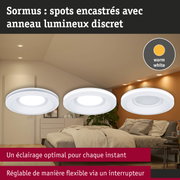 Sormus spots encastrés avec anneau lumineux discret en blanc chaud pour éclairage flexible chambre