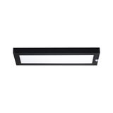 Rectangular LED ceiling light with black aluminum frame and motion sensor for modern indoor lighting