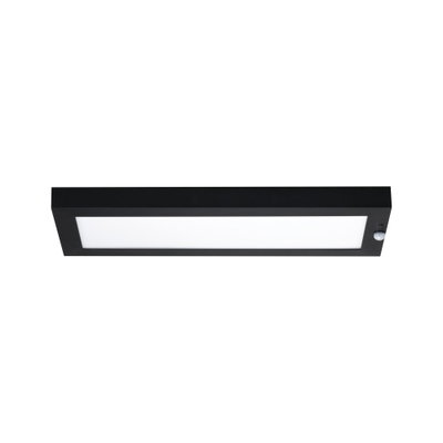 Plafonnier LED rectangulaire avec cadre en aluminium noir et détecteur de mouvement pour intérieur moderne