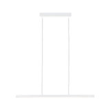 Minimalist white metal LED pendant light with slim design for modern interior lighting
