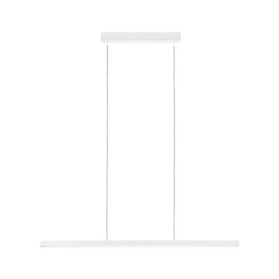 Minimalist white metal LED pendant light with slim design for modern interior lighting