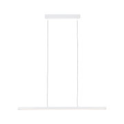 Minimalist white metal LED pendant light with slim design for modern interior lighting