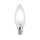 Kerzenförmige LED-Lampe mit mattiertem Glas und E14-Fassung in Weiß für energiesparende Beleuchtung