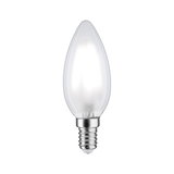 Kerzenförmige LED-Lampe mit mattiertem Glas und E14-Fassung in Weiß für energiesparende Beleuchtung