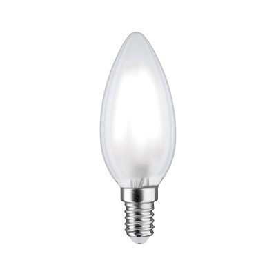 Kerzenförmige LED-Lampe mit mattiertem Glas und E14-Fassung in Weiß für energiesparende Beleuchtung