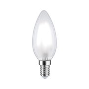 Kaarsvormige LED-lamp met mat glas en E14-fitting in wit voor energiezuinige verlichting