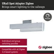 Grey URail Spot Adapter Zigbee, dimmable, compatible with Zigbee 3.0 for smart rail lighting systems