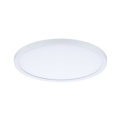 Round white LED ceiling light made of plastic for energy-efficient room lighting