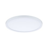 Round white LED ceiling light made of plastic for energy-efficient room lighting