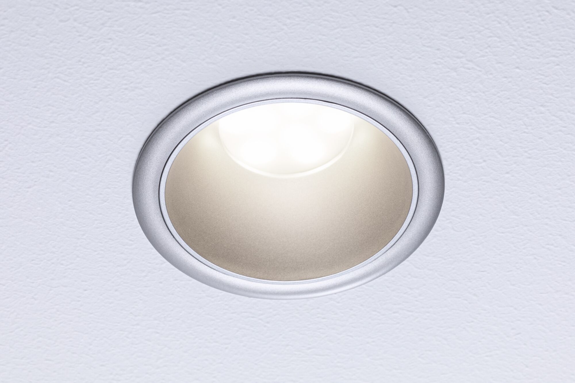 LED Recessed luminaire Cole Coin 1-piece set IP44 round 88mm Coin 6W 470lm 230V dimmable 2700K Silver matt