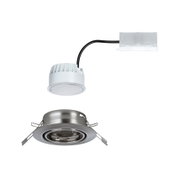 Spot encastré rond en acier inoxydable brossé avec module LED blanc et câble de connexion