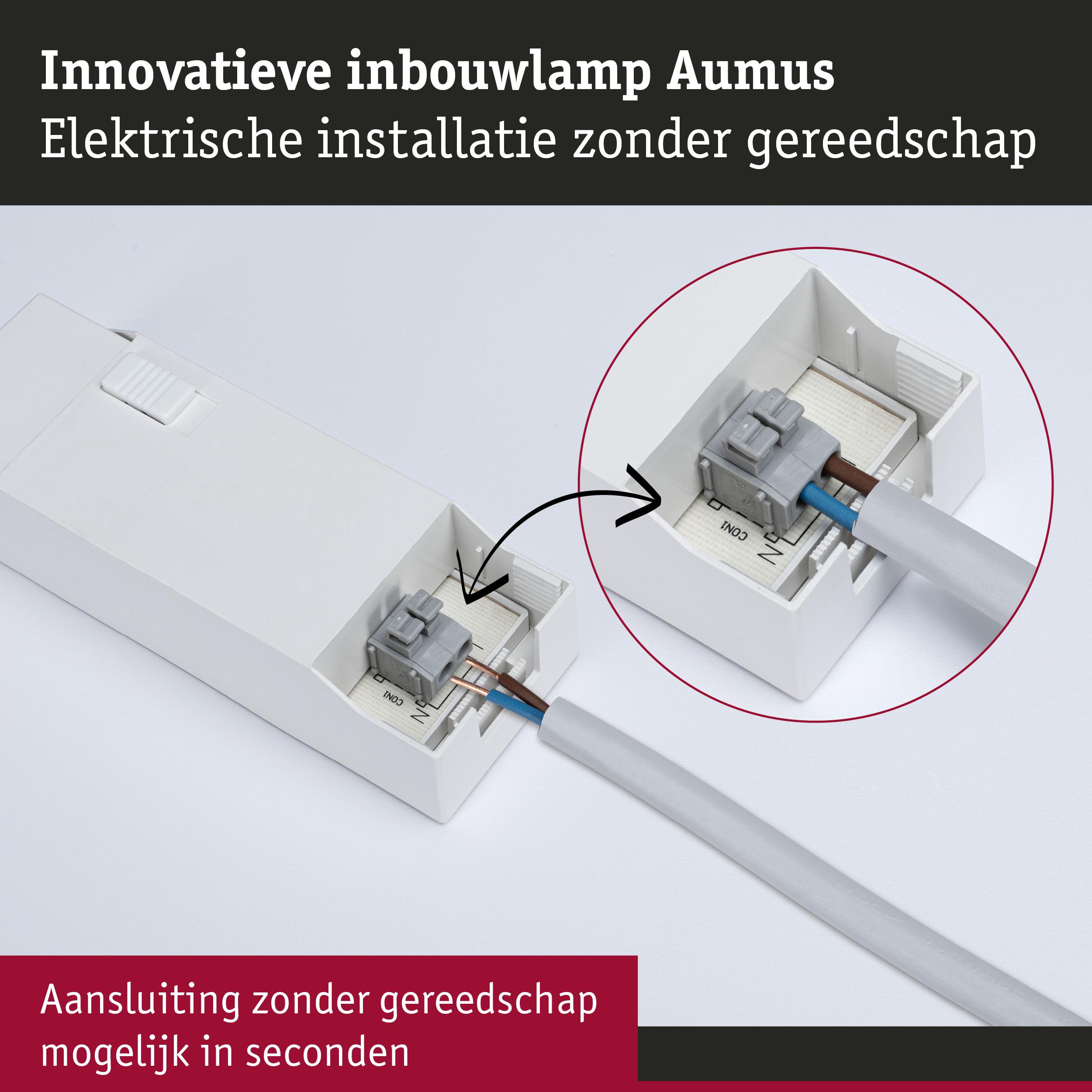 Innovatieve witte inbouwlamp met elektrische installatie zonder gereedschap en snelle kabelverbinding