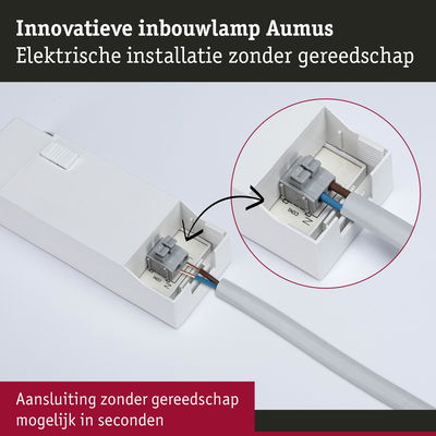 Innovatieve witte inbouwlamp met elektrische installatie zonder gereedschap en snelle kabelverbinding
