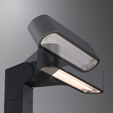 Modern black metal LED outdoor light with warm white illumination for garden and terrace