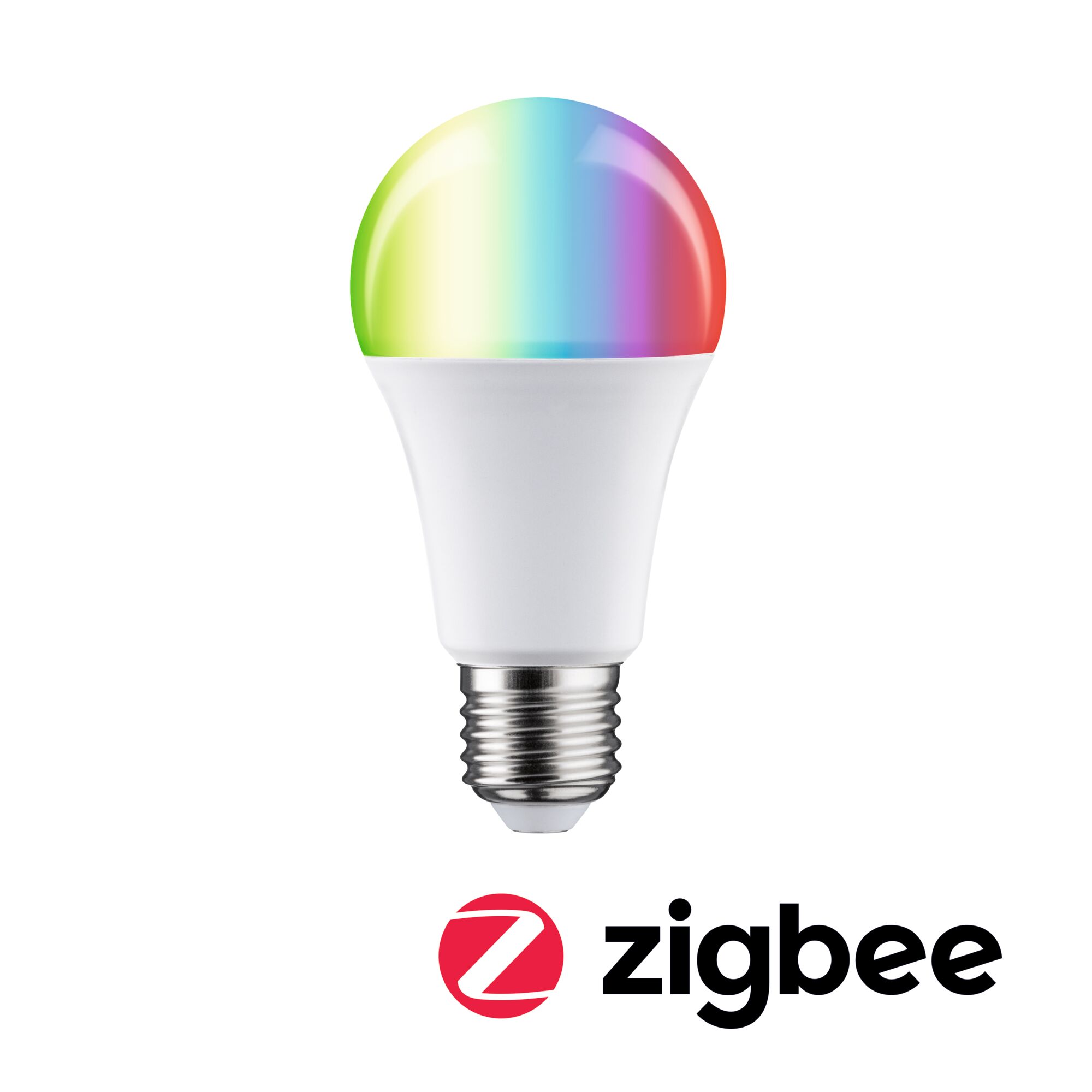 Standard 230 V Smart Home Zigbee 3.0 Ampoule LED E27 806lm 9W RGBW+ gradable Dépoli Ampoule LED multicolore avec culot E27, compatible avec les systèmes d'éclairage Zigbee