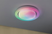 Plafonnier rond avec LED multicolore et abat-jour en plastique blanc pour éclairage moderne