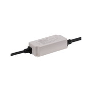 White LED driver with black cable, rectangular plastic housing for LED lighting systems