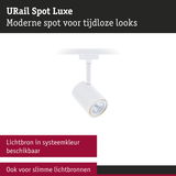 Witte URail Spot Luxe metalen LED-spot voor moderne verlichting met slimme lichtbron compatibiliteit