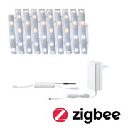Weißes LED-Lichtband mit Netzteil und Steuergerät für Zigbee Smart Home Beleuchtungssysteme