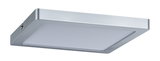 Quadratische LED-Deckenleuchte aus silbernem Aluminium mit weißem Diffusor für moderne Innenbeleuchtung