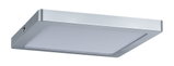 Quadratische LED-Deckenleuchte aus silbernem Aluminium mit weißem Diffusor für moderne Innenbeleuchtung