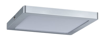 Quadratische LED-Deckenleuchte aus silbernem Aluminium mit weißem Diffusor für moderne Innenbeleuchtung