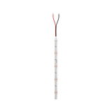 Slim white LED strip light with red and black wires for versatile lighting applications