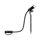 Schwarze LED-Gartenleuchte mit Erdspieß und Kabel für Außenbeleuchtung und Landschaftsgestaltung
